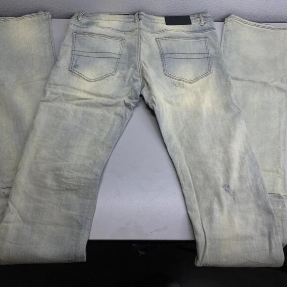 Tulones Men's Stacked Distressed Flare Jeans Light Blue Size 42 – NWT - Picture 4 of 8